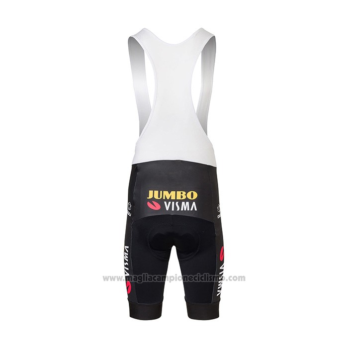 2022 Abbigliamento Ciclismo Jumbo Visma Rosso Bianco Blu Manica Corta e Salopette